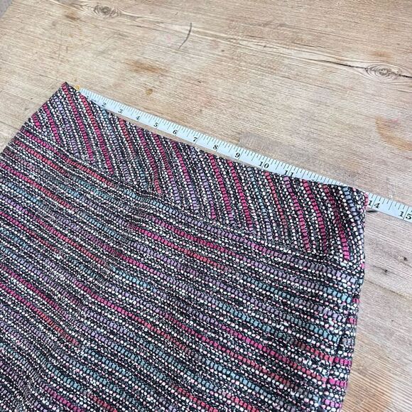 Loft Tweed multicolor mini skirt size 2 petite pink & blue colorful career - Picture 5 of 8